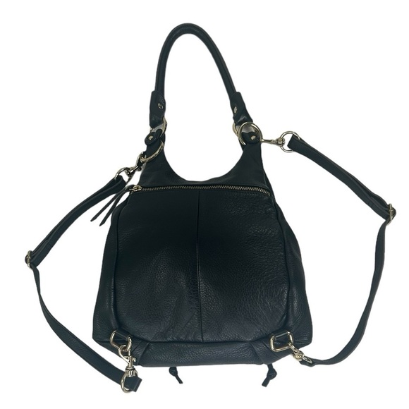 G.I.L.I. GOT IT LOVE IT BlK Leather Convertible Backpack Crossbody Shoulder BAG - Picture 3 of 9